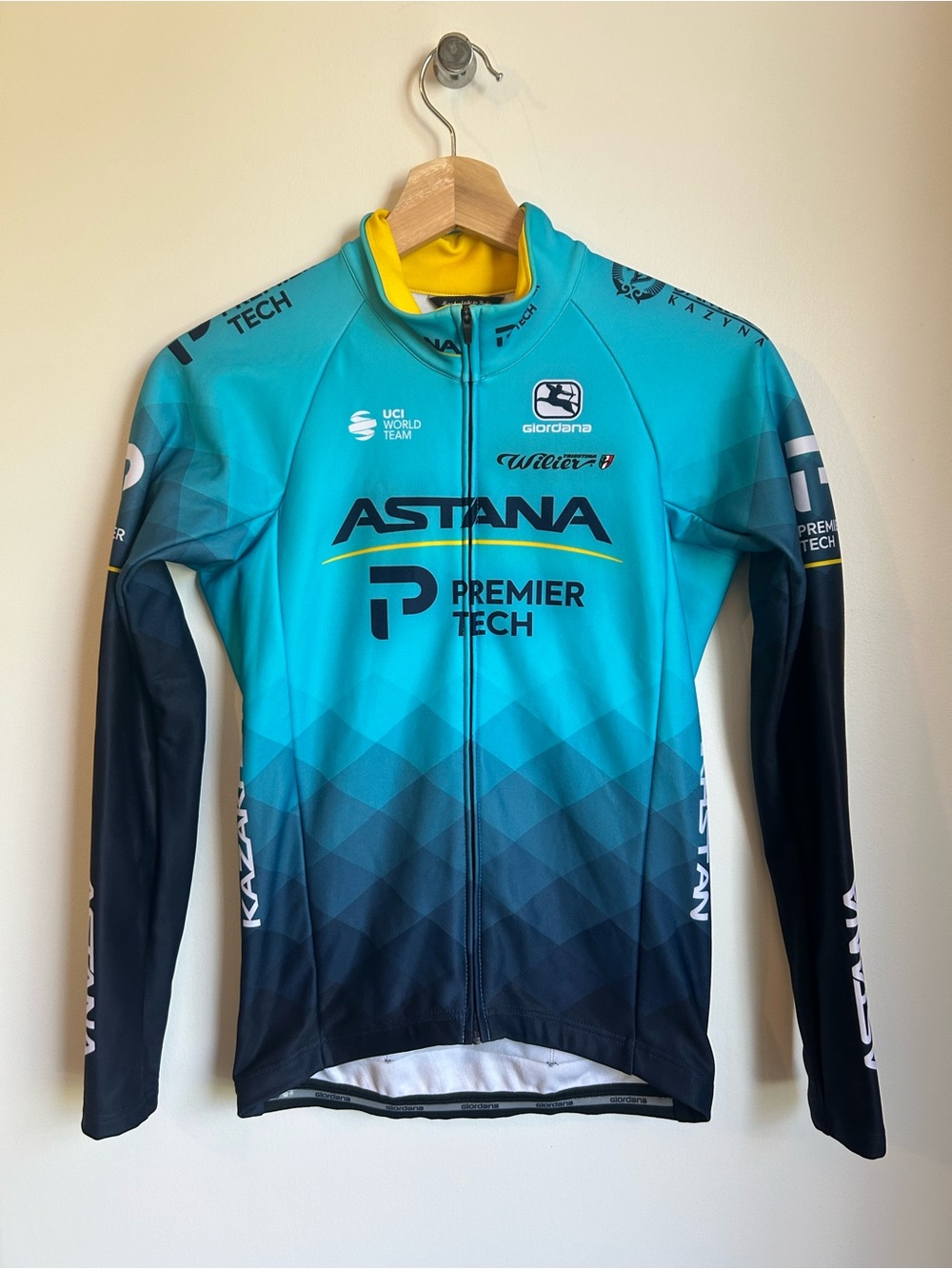 Giordana Astana Premier Tech Pro Cycling Long Sleeve Jersey Made in Italy XS